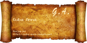 Guba Anna névjegykártya